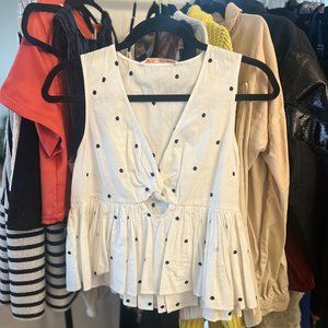 Zara - NWT - White/Polka Dot - Tank